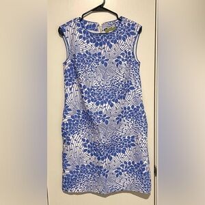 Elizabeth McKay Blue and White Sleeveless Dress 6